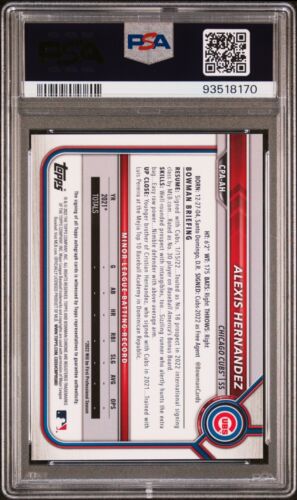 Alexis Hernandez 2022 Bowman Chrome Atomic Refractor Auto Card /100 CPA-AH PSA 9 - Picture 2 of 2
