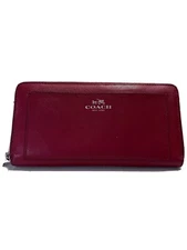 Coach Darcy Red Saffiano Zip Around Wallet  F50427