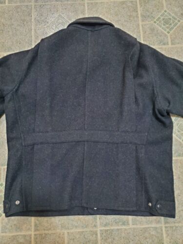 Filson Mackinaw Wool Work "IKE" Snap Jacket Charcoal Gray Style 82 Jacket L/XL - Picture 3 of 10