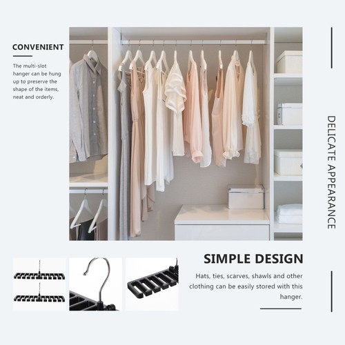 2PCS Plastic Belt Hanger Rack Holder Closet Closet Belt Hanger Scarf Organizer - 第 7/12 張圖片