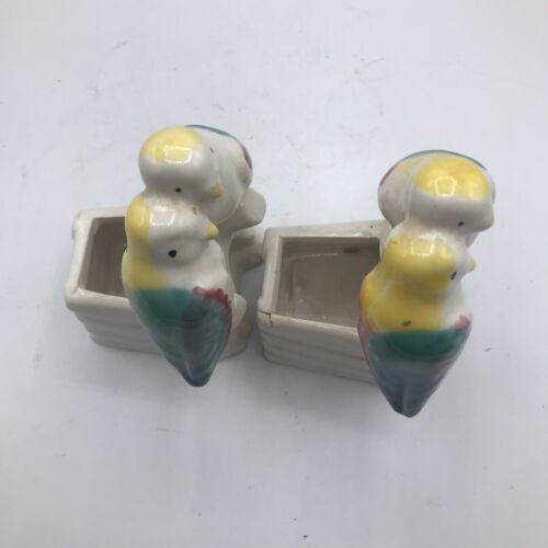 Keramik blau grün Love Birds Übertopf Topf 5 1/2" hoch 2er Set - Bild 5 von 13