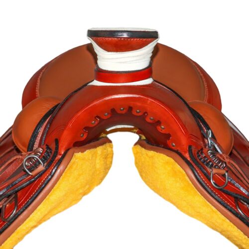 Western en ligne Horse Selle Wade Tree A Fourche Travail Cuir Chemin Equestre Taille : 12-18