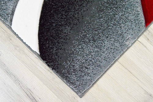 Premium Carved Modern Contemporary Abstract Rug 2305 Red 2'7''x4' - Picture 4 of 9