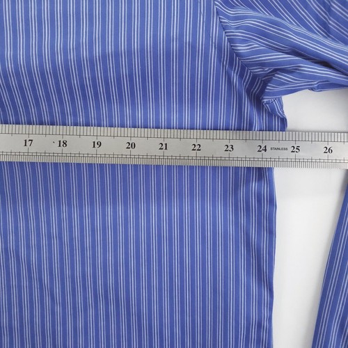 Ike Behar Dress Shirt Mens 16.5 35 Blue White Performance 100 Striped Non-Iron - Picture 11 of 12