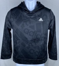 Adidas Boy's Youth Tech Fleece Allover Print Hoodie Black Size M 10-12