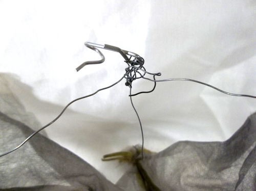 Creepy Hairy Red-Eyed Halloween Bat with Wire Hanger - Picture 6 of 12