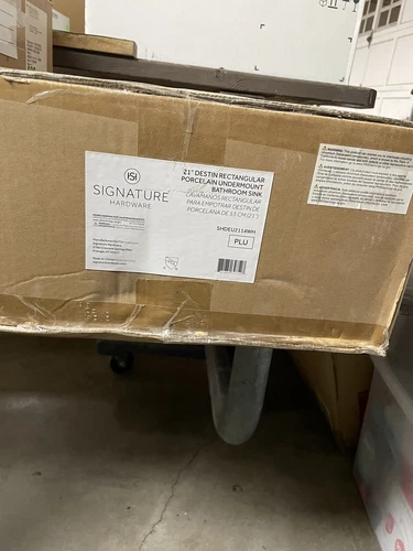 Signature Hardware Destin Rectangular 21”Porcelain Undercount Bathroom Sink - Picture 2 of 8