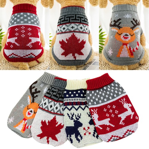 Warmer Haustier-Hundepullover Weihnachts-Welpenpullover Strickmantel C8 - Bild 2 von 62