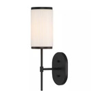 Ashbury 1 Light Black Wall Sconce 38679 HBCB NEW GLUCKSTEINELEMENTS