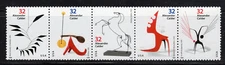 THE ART OF ALEXANDER CALDER ** Vintage U.S. Postage Stamps Strip Of 5