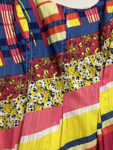 Nine West Size 8 Patchwork Design Multicolor Sleeveless Dress. - Picture 2 of 3