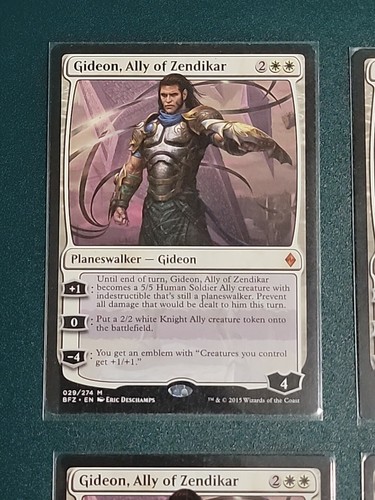 MTG 4x Gideon Ally of Zendikar Battle for Zendikar NM Playset - Picture 3 of 6