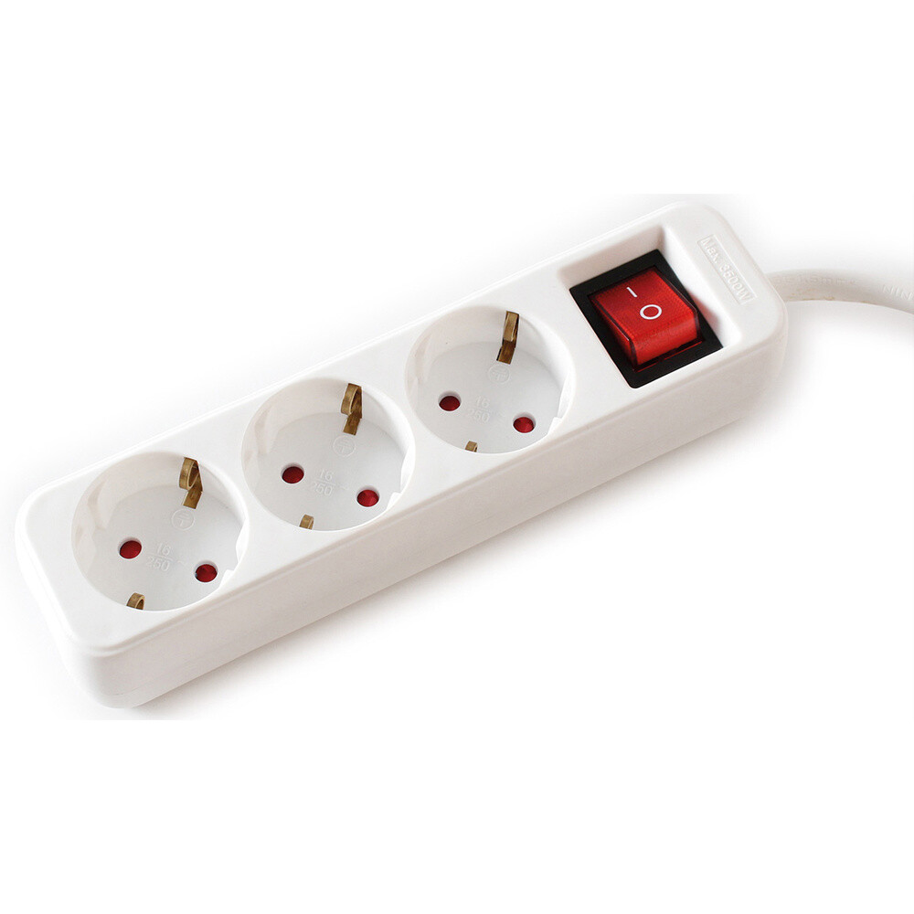 Value 19.99.1078 Steckdosenleiste mit Schalter  Weiß Schutzkontakt 1 St.