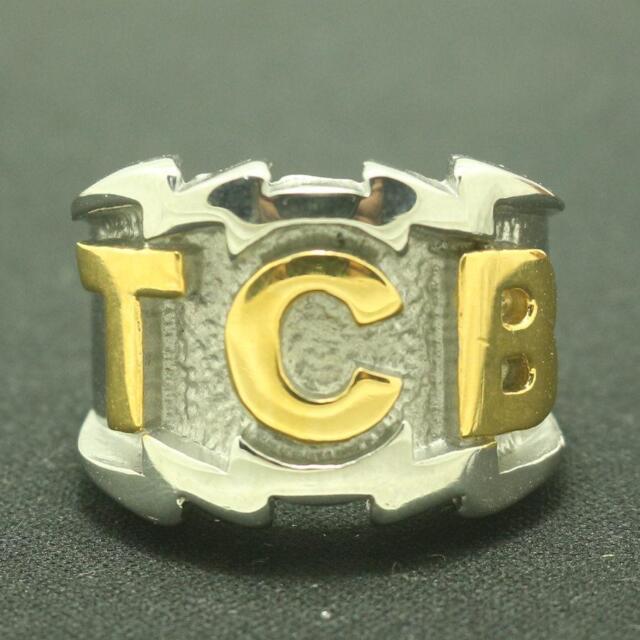 TCB Biker Ring Gift Stainless Steel Jewelry Carved Letters Stage Stainless Steel TCB Biker Ring Gift Stainless Steel Jewelry Carved Letters Stage Stainless Steel