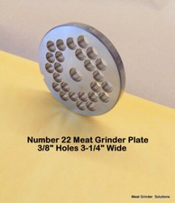 #22 Hy Quality European Made #22 Stainless Steel Grinder Plate 3/8" Holes 3-7/3