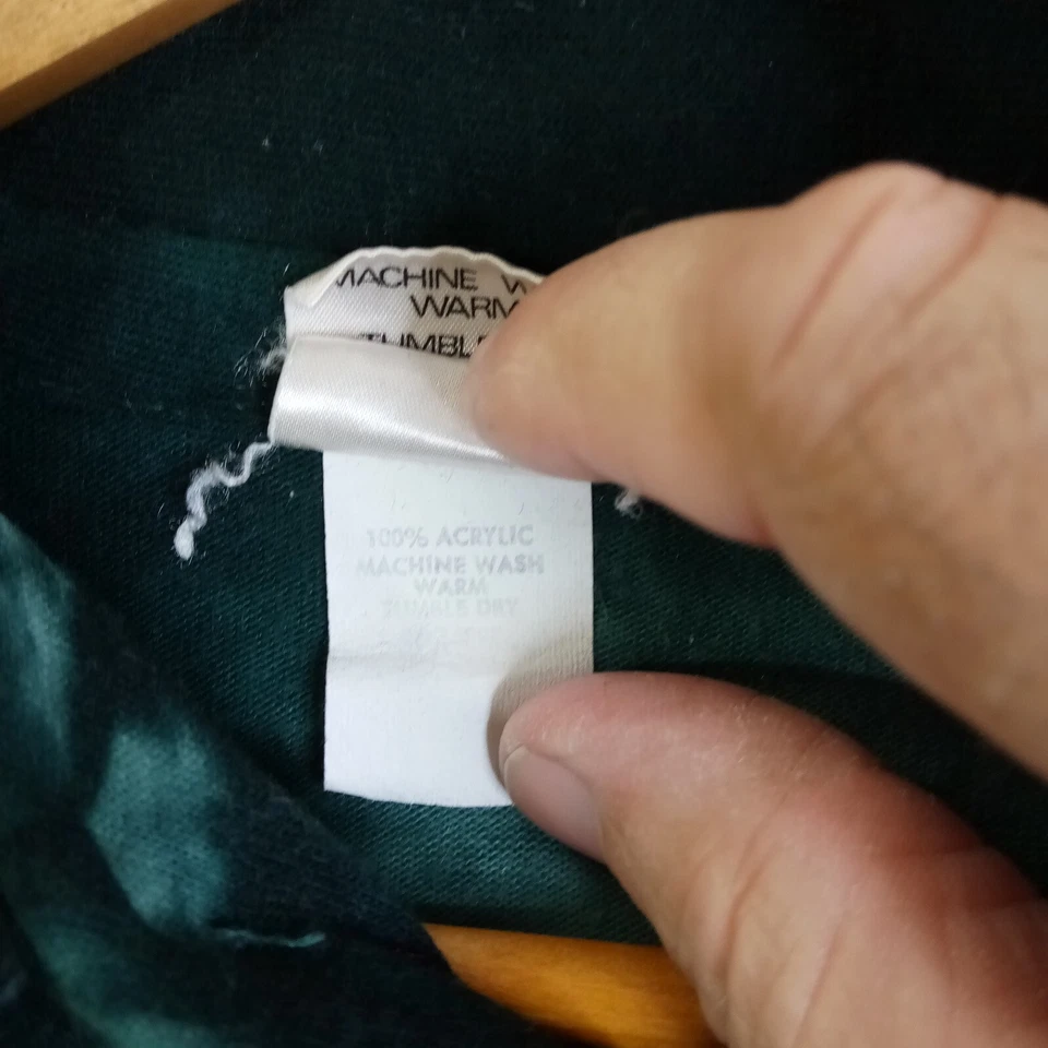 Camisa De Colección Mojave Para Hombres Grande Tie-Dye Hippie Tribal Manga Larga Acrílico Verde Foto 4 de 4