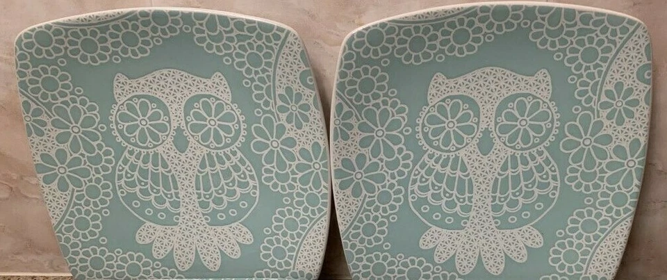 Colección Roscher "Búho de Encaje" Juego de 2 Platos de Postre/Ensalada 8", Verde Espuma de Mar Foto 3 de 4