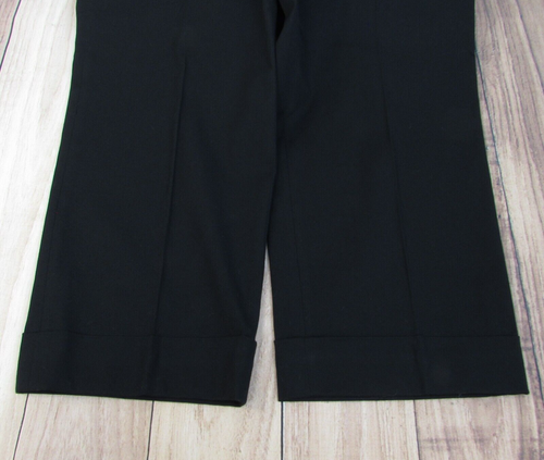 Loft Ann Taylor Black Marisa Cropped Pants Size 8 Mid Rise Pleated Stretch NEW - Picture 4 of 12