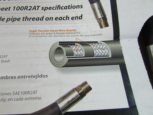 Manguera Hidráulica Universal Apache 98398162 1/4" x 36" 5000 psi 100R2AT - Nueva - Imagen 3 de 9