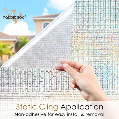 rabbitgoo Window Privacy Film Stained Glass Sticker Static Cling Glass Sticker - Picture 7 of 10