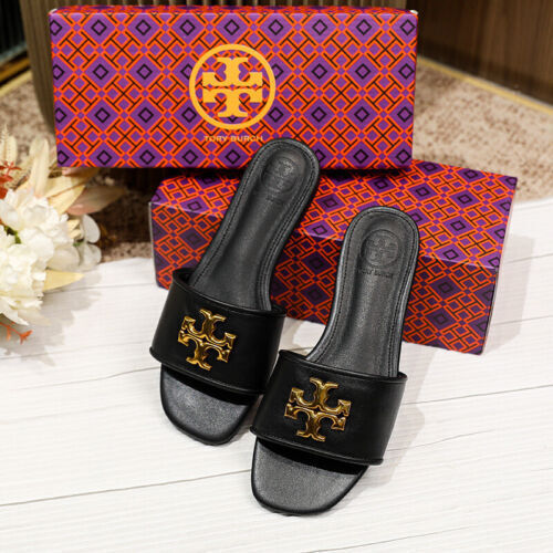 2025 Ladies TORY BURCH Slide Sandal Slipper Outdoor Peep Toe Shoes - Picture 26 of 27
