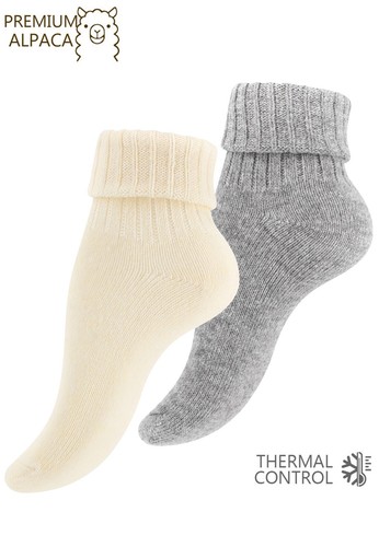 Paquete de 2 pares de calcetines de lana de alpaca térmicos cálidos acogedores calcetines de cama, calcetines de lana - Imagen 4 de 39