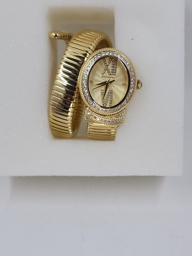 Judith Ripka Goldtone Stainless Steel & Diamonique 1.00 cttw Tubogas Watch-MOP - Picture 3 of 4