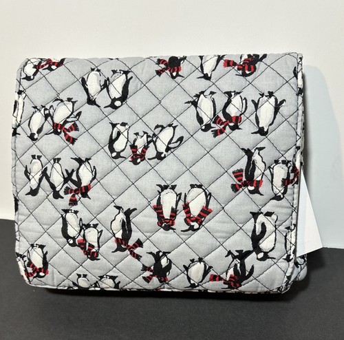 Vera Bradley Playful Penguins Brushes & Cosmetics Makeup Bag Grey New - Picture 4 of 9