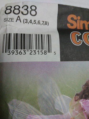 Angel Fairy Frilly Dress costume A 3 4 5 6 7 8 Simplicity 8838 Sewing Pattern UC - Picture 3 of 6
