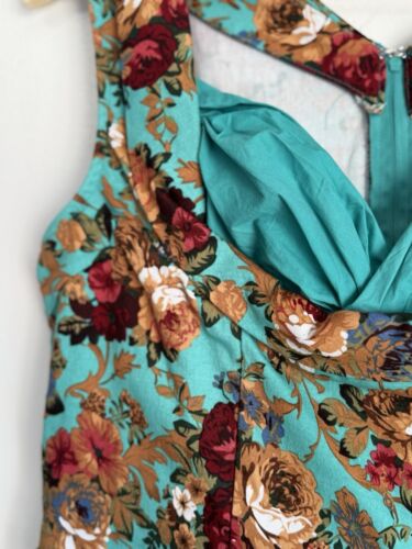 Lindy Bop Ophelia Dress Size XXL Fit Flare Retro Trad Wife Cottagecore Romantic - Picture 4 of 11