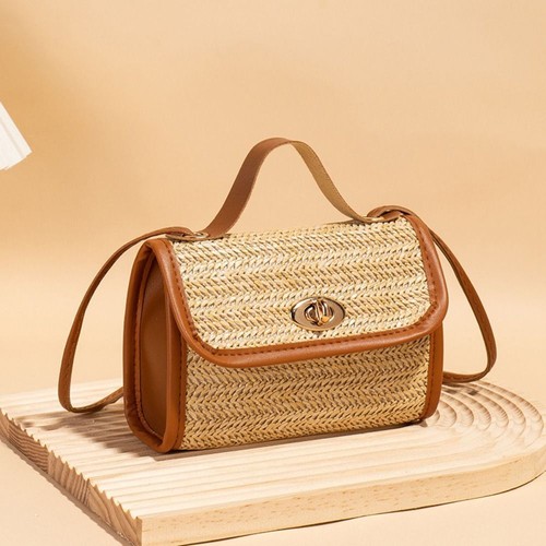Woven Straw Women Shoulder Bag Tote Bag Cross Body Messenger Bag Underarm Bag - Picture 15 of 17