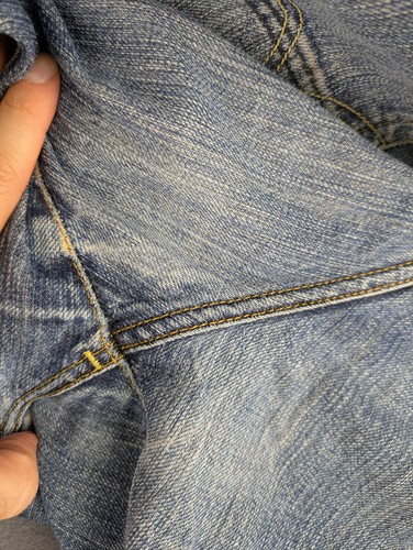 Jean Loose Distressed Selvedge Rainbow Edwin ED-35 W36 L32 Bleu Stonewash Grunge - Imagen 13 de 19