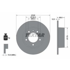 TEXTAR 2x Bremsscheibe hinten Ø305 mm Voll für Renault Master II Kasten FD 2.5