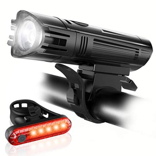 LED Akku Fahrrad Licht Beleuchtung Set 400 LUX Scheinwerfer Rücklicht Lampe - Bild 11 von 13
