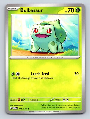 Bulbasaur HP70 ポケモンカード Bulbasaur HP 70 Leech Seed Attack Seed Pokémon Green Card | eBay