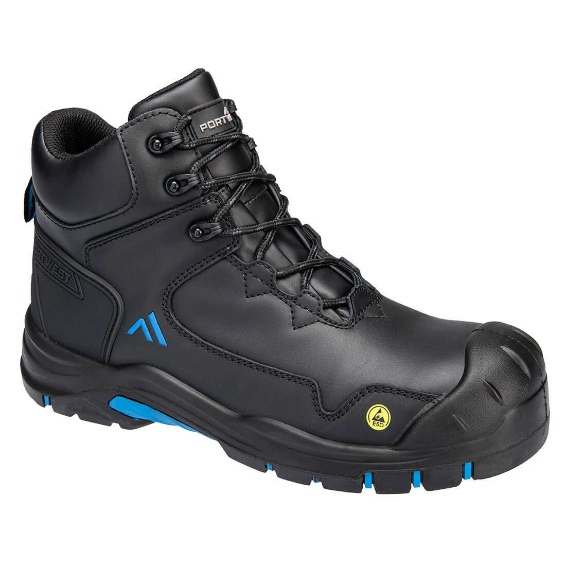 PORTWEST APEX COMPOSITE SAFETY BOOT,SIZE 2-12,ESD,HRO,WATER RESISTANT,ANTISTATIC