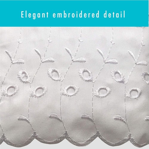 Standard Size Pillow Shams White Eyelet Ruffled Soft Romantic Victorian Set Of 2 - Picture 9 of 24