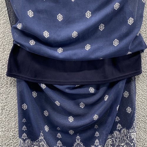 Rue 21 Womens XS Navy Blue & White Paisley Long Maxi Spaghetti Strap Sundress - Picture 4 of 9