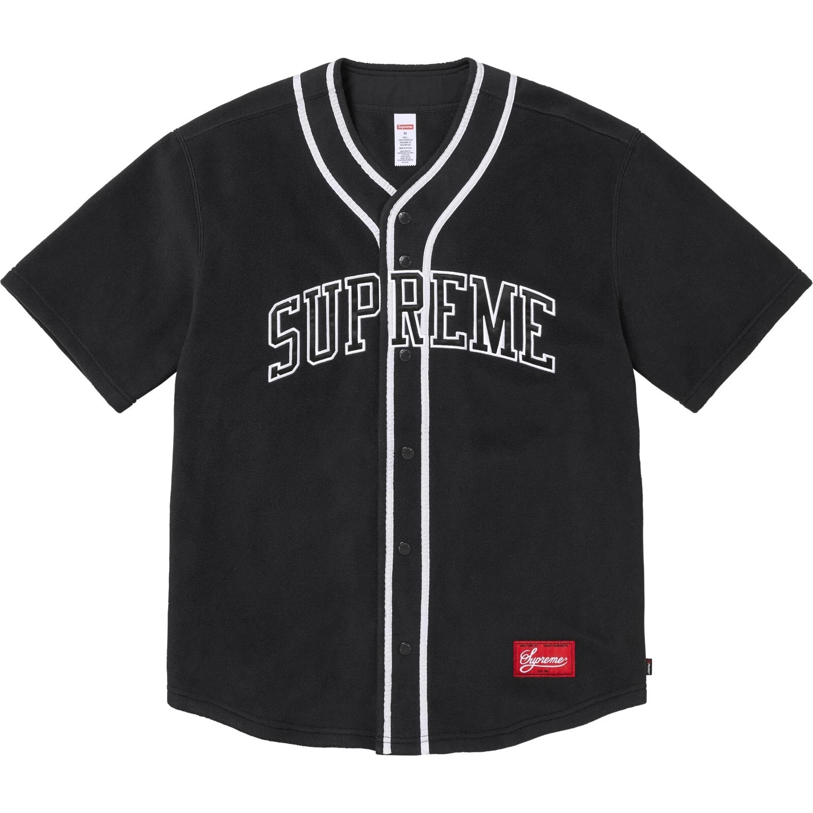 Maillot de baseball Supreme Polartec noir (taille moyenne)