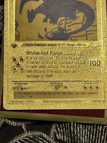 Shining Charizard 107/105 Fan Gold Foil Pokemon Card First Edition Rare - Picture 3 of 5