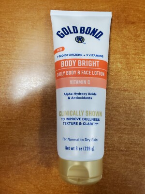 Gold Bond BODY BRIGHT Daily Body & Face Lotion w/ Vitamin C 8 oz. E14E