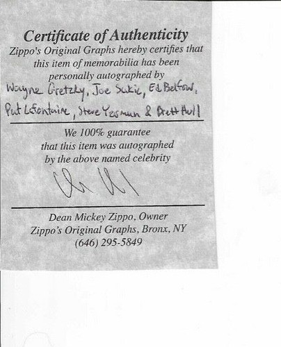 GRETZKY SAKIC BELFOUR LAFONTAINE YZERMAN HULL signed 1991 Topps Sample AUTHENTIC - Picture 3 of 3