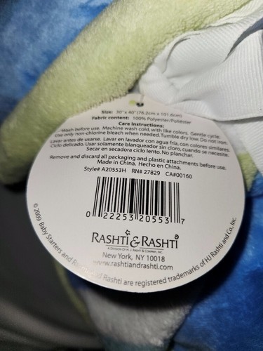 NEW "VTG" 2009 BABY Starters Blue Green Teal Blanket Cuddly Stripe Dot - Picture 7 of 21