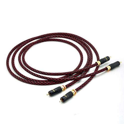Pair Audiophile Hifi RCA Audio Cable Pure Copper RCA To RCA Interconnect Cord - Picture 8 of 9