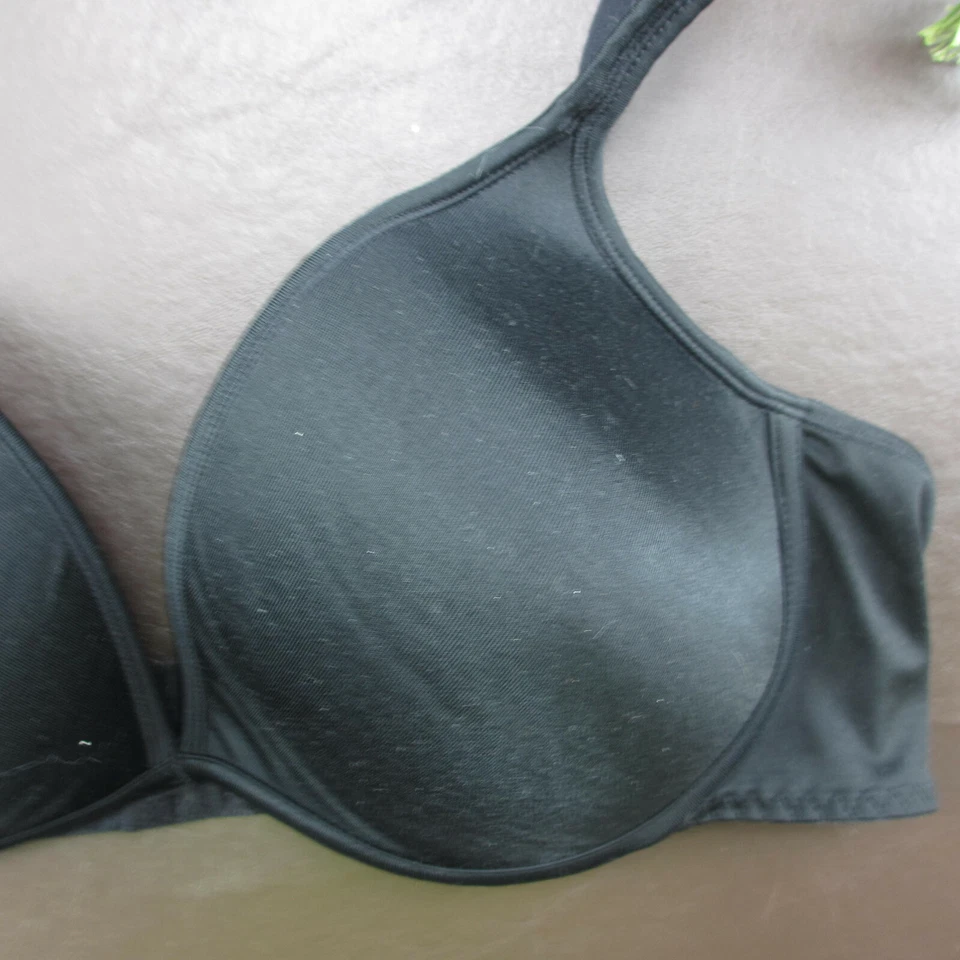 Sujetador de moda Bug 42DD negro acolchado con aros cierre ajustable trasero Foto 4 de 4