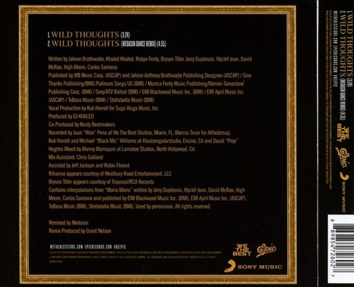 BRYSON TILLER & DJ KHALED & RIHANNA - WILD THOUGHTS CD SINGLE NEU - 第 2/2 張圖片