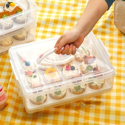 Rectangle Cupcake Storage Box Transparent Cupcake Containers Muffin Cake - Picture 12 of 14