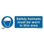 Worksafe Sign Safety Helmets Must Be Worn In This Area Self Adhesive Vinyl Pk 10