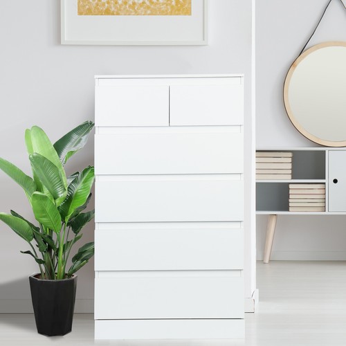 Tall Dresser for Bedroom Dresser with 6 Drawers, Chest of 6-Drawer Dresser White - Picture 14 of 17