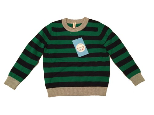 Benito & Benita Boys Pullover Green and Black Striped Sweater Size 3-4 Years NWT - Picture 1 of 5